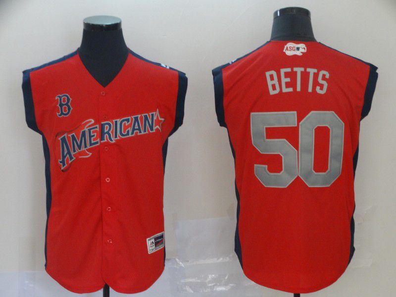 Men Boston Red Sox #50 Betts Red 2019 All Star MLB Jerseys->women nfl jersey->Women Jersey